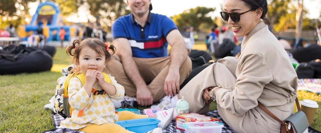 Family having a picnic