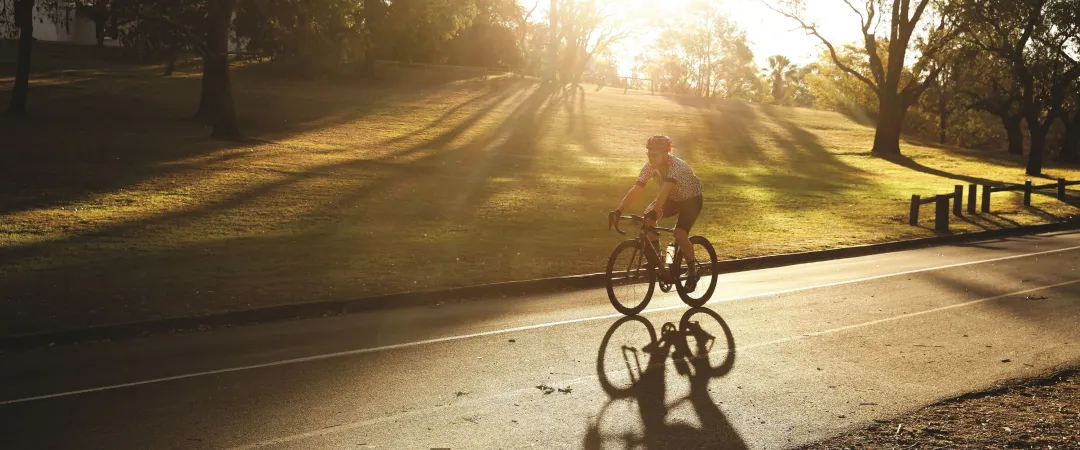 Cyclist in Parramatta Park