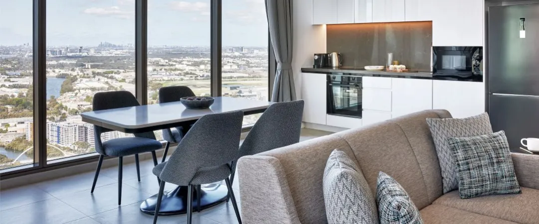 Meriton suites overlooking the city