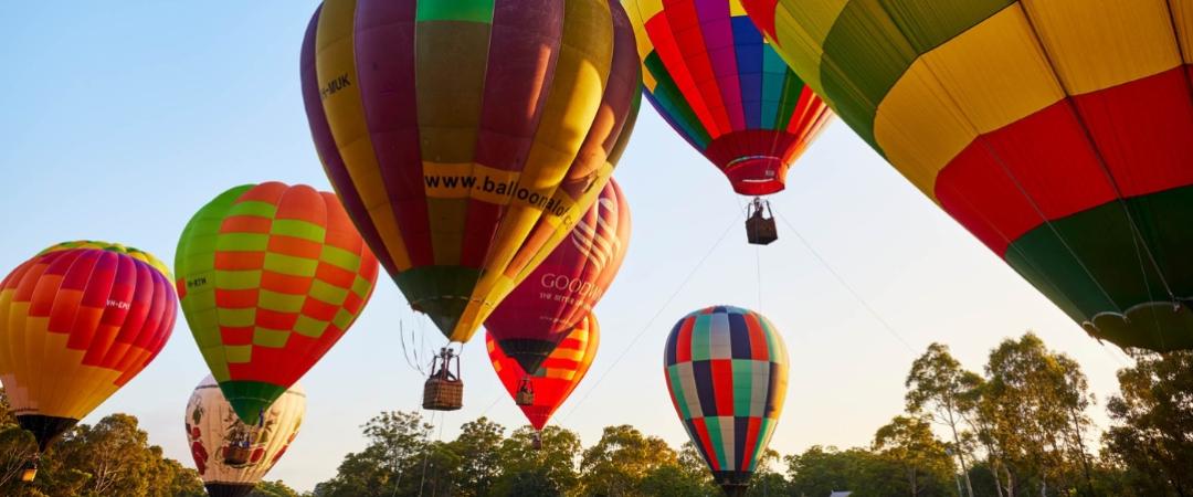 Hot air balloons in the sky