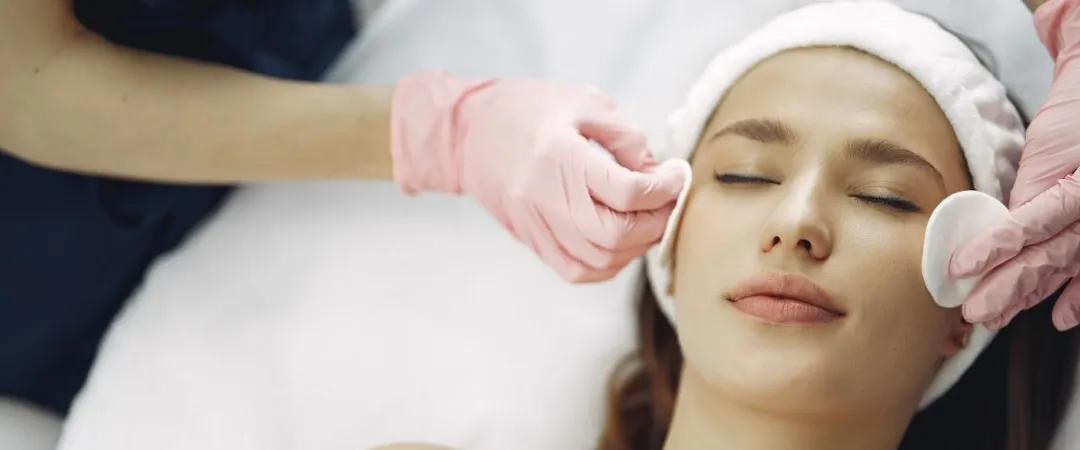 woman getting facial