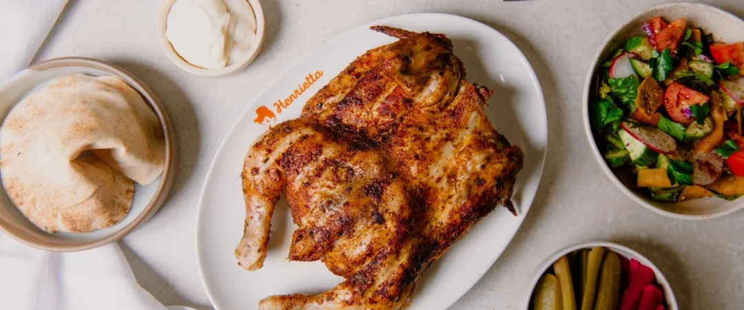 Charcola chicken and salads plate