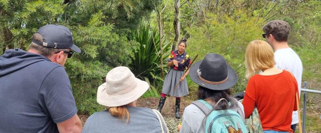 tour guide showing coal loader