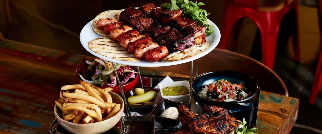 Double platter of food