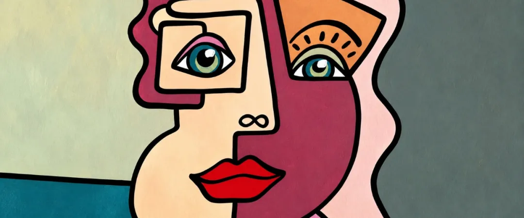 Picasso style artwork of a face