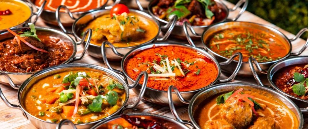 vibrant plates of punjabi food
