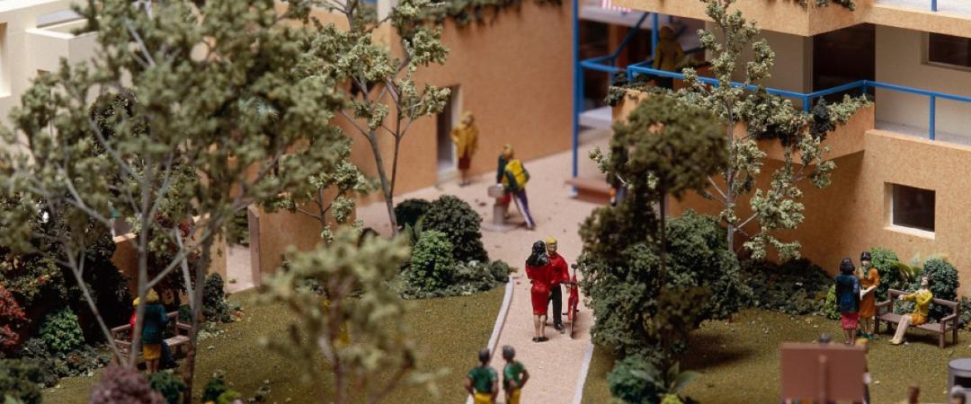 Architectural model of Athletes Village. Image_ Powerhouse Collection.