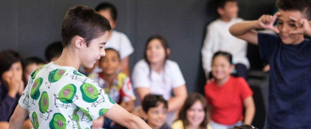 Children performing at Theatre Skills workshop