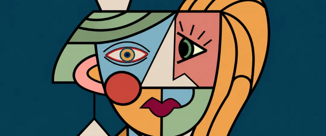 Picasso style artwork of face