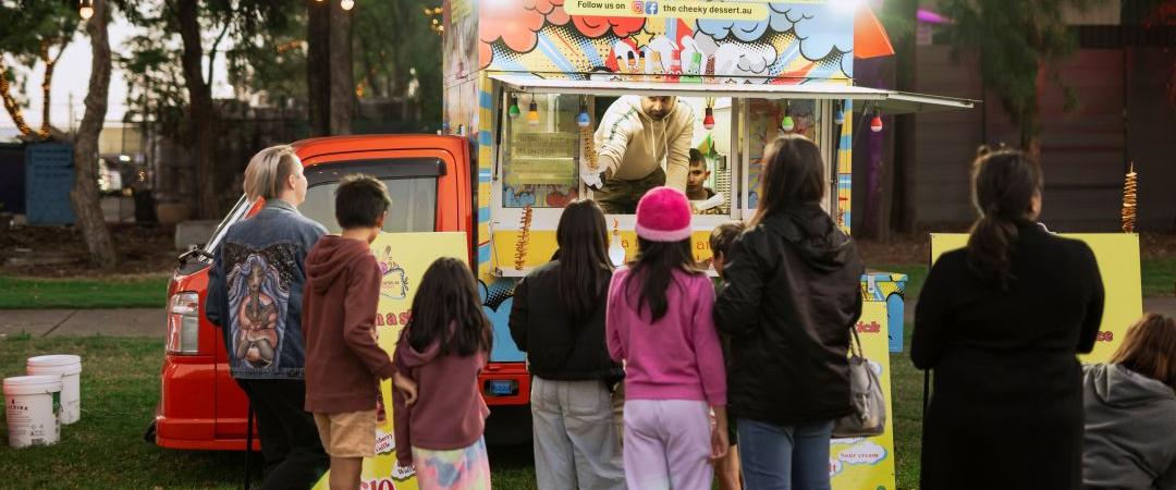 People at food truck