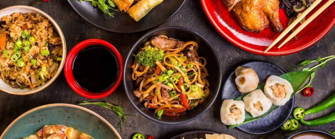 Platter of Thai dishes