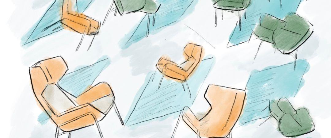 Watercololur art of chairs
