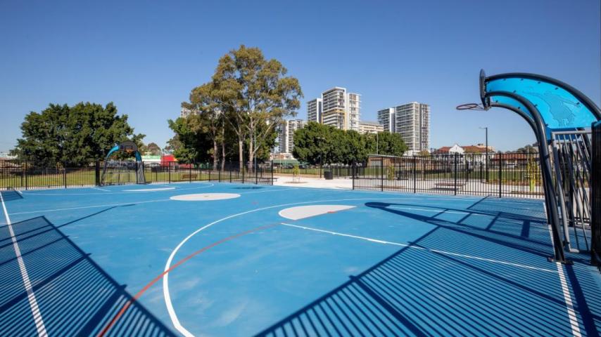 Outdoor basketball court