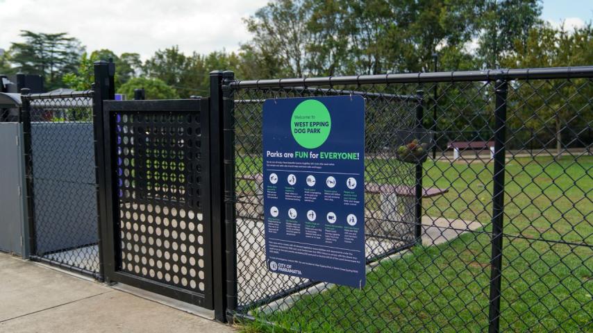 entrance to dog park area